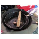 8" & 12" CAST IRON SKILLETS & BAREL SPIGOT