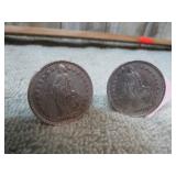 STERLING SILVER  COIN CUFF LINKS -- 23.9gms