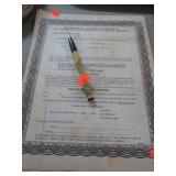 1957 FIRESTONE WARRANTY FORMS & NAPA PENCIL