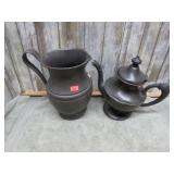PEWTER PITCHER & TEAPOT