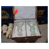 4 pairs-- JADE CANDLE HOLDERS