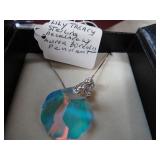 STER. SILVER LILY TREACY AURORA BOREALIS NECKLACE
