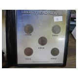 LAST 5 LIBERTY HEAD NICKEL COIN SET