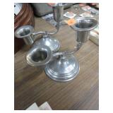 2-- PEWTER CANDLE HOLDERS