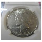 1922 PEACE SILVER DOLLAR COIN