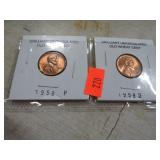2-- UNCIRCULATED WHEAT PENNIES