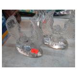 PAIR-- CRYSTAL EAGLES