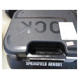 GLOCK & SPRINGFIELD PISTOL BOXES W/ LOCKS, ETC