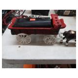 CAST IRON BEER WAGON & CLYDSDALE HORSES