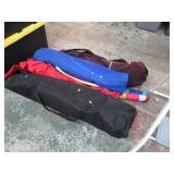 4-- FOLDING CHAIRS & BEACH UMBRELLA