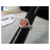 STERLING SILVER RING W/ STONE -- 7