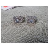 STERLING SILVER EARRINGS W/ STONE