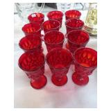 12-- RUBY RED WINE GLASSES