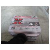 25- WINCHESTER 20ga 3" #2 STEEL SHOTGUN SHELLS