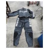 HEAVY LEATHER MOTORCYCLE COAT & PANTS