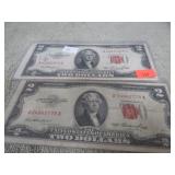 2-- 1953 RED SEAL $2 BILLS