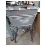 GALVANIZED WASH TUB ON LEGS