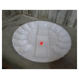MILK GLASS EGG PLATE