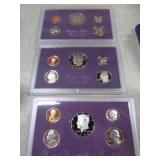 U.S. PROOF COIN SETS -- 1985, 1986. & 1990