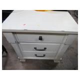 OVER SIZE WHITE NIGHT STAND W/ OUTLETS