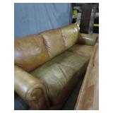 GENUINE LEATHER SOFA & AUTOMAN -- SHOWS SOME WEAR