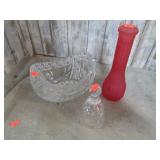BOWL, VASE & CRYSTAL BELL