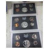 U.S. PROOF COIN SETS -- 1968, 1969 & 1970