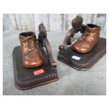 BRONZE BABY SHOE BOOKENDS