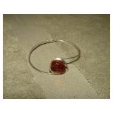 STERLING SILVER BRACELET W/ STONE -- 5.83g