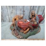 VINTAGE NATURECRAFT " OLD PALS" CHALKWARE FIGURINE