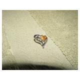 STERLING SILVER HEART PENDANT -- 1.78g