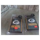 3-- NFL FLASKS -- PACKERS