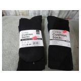 6 pair-- CREW CUSHION SOCKS -- 10-13