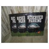3-- METAL EAGLES RESERVED PARKING SIGNS