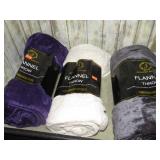 3--  FLANNEL THROW BLANKETS