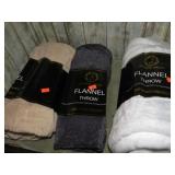 3-- FLANNEL THROW BLANKETS