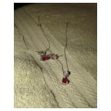 STERLING SILVER EARRINGS & NECKLACE W/ STONES
