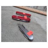 3-- POCKET KNIVES -- 2- SWISS ARMY