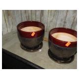 PAIR-- POTTERY PLANT POTS