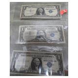 3-- $1 SILVER CERTIFICATES