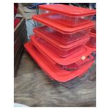 5-- PYREX BAKING DISHES W/ COVERS