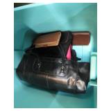 STORAGE TUB W/ LID & PURSES