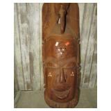 CARVED WOOD AFRICAN MASK