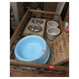 TRAY LOT -- PET BOWLS  & TIE OUT