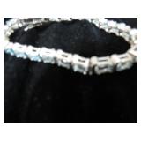 STERLING SILVER BRACELET W/ STONES -- 17.49g