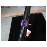 STERLING SILVER RING W/ STONES -- SZ 8 - 8.4g