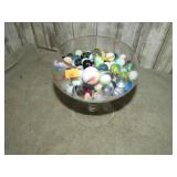 COMPOTE FILLED W/ MARBLES