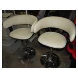 2-- ADJUSTABLE SWIVEL BAR STOOLS