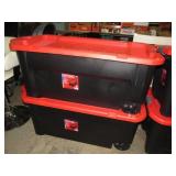 2-- 50 gal CRAFTSMAN TUBS W/ LIDS & WHEELS