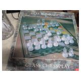 2-- GLASS CHESS / CHECKERS SETS